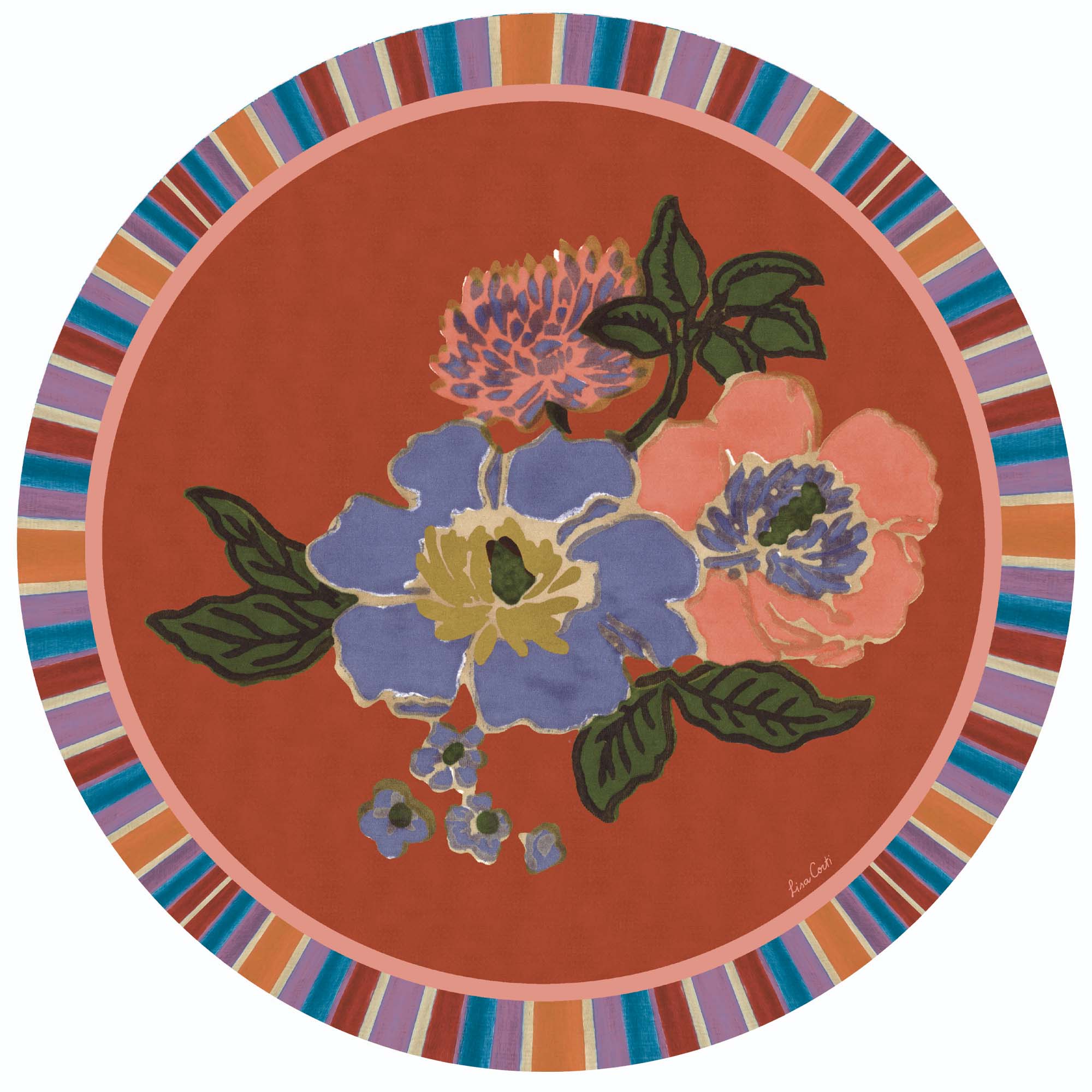 masonite placemat 39cm--dandelion rust