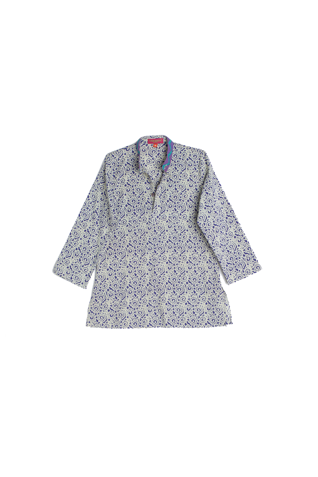 kids kurta--small spiral royal blue