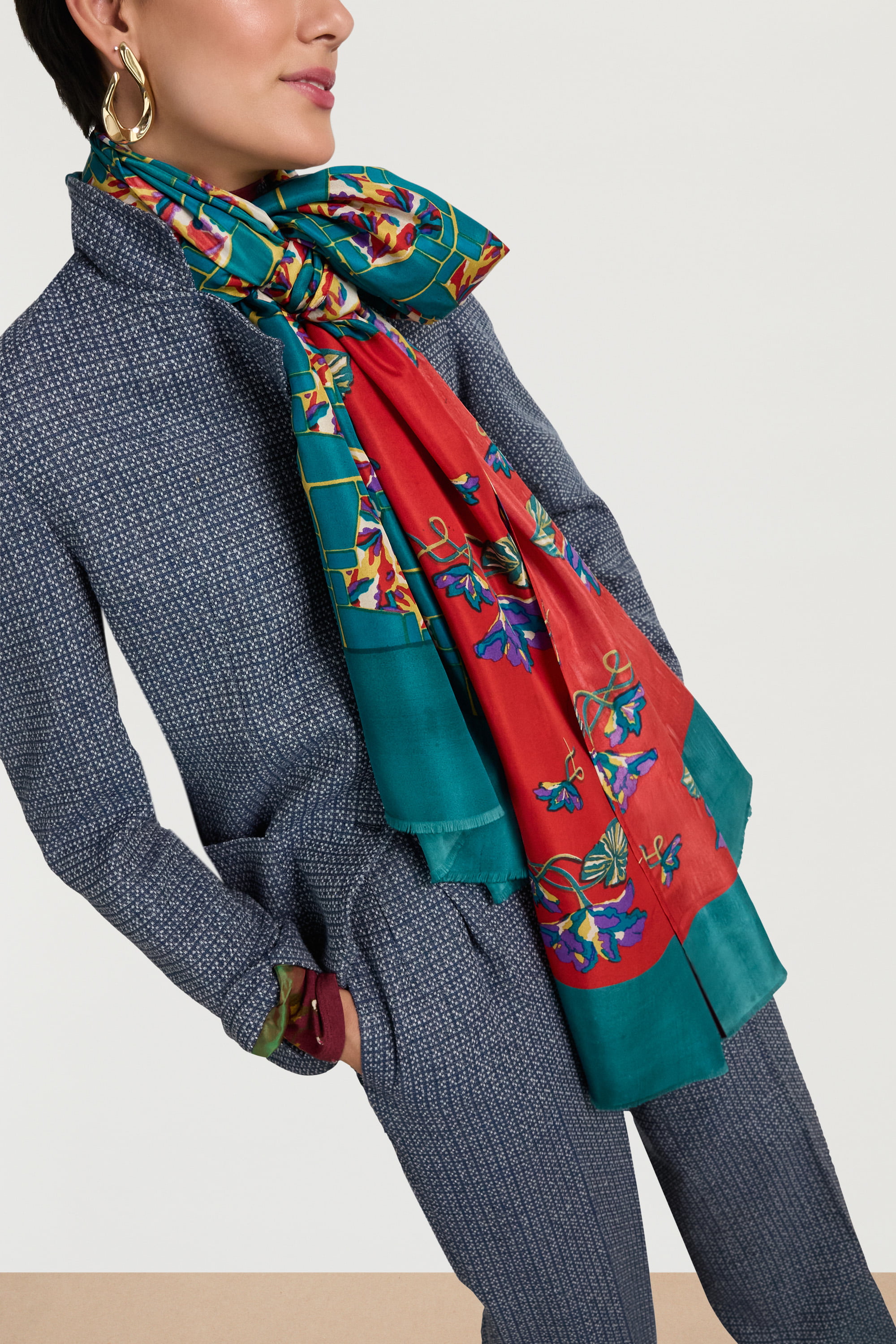 Scialle In Seta 100x200cm