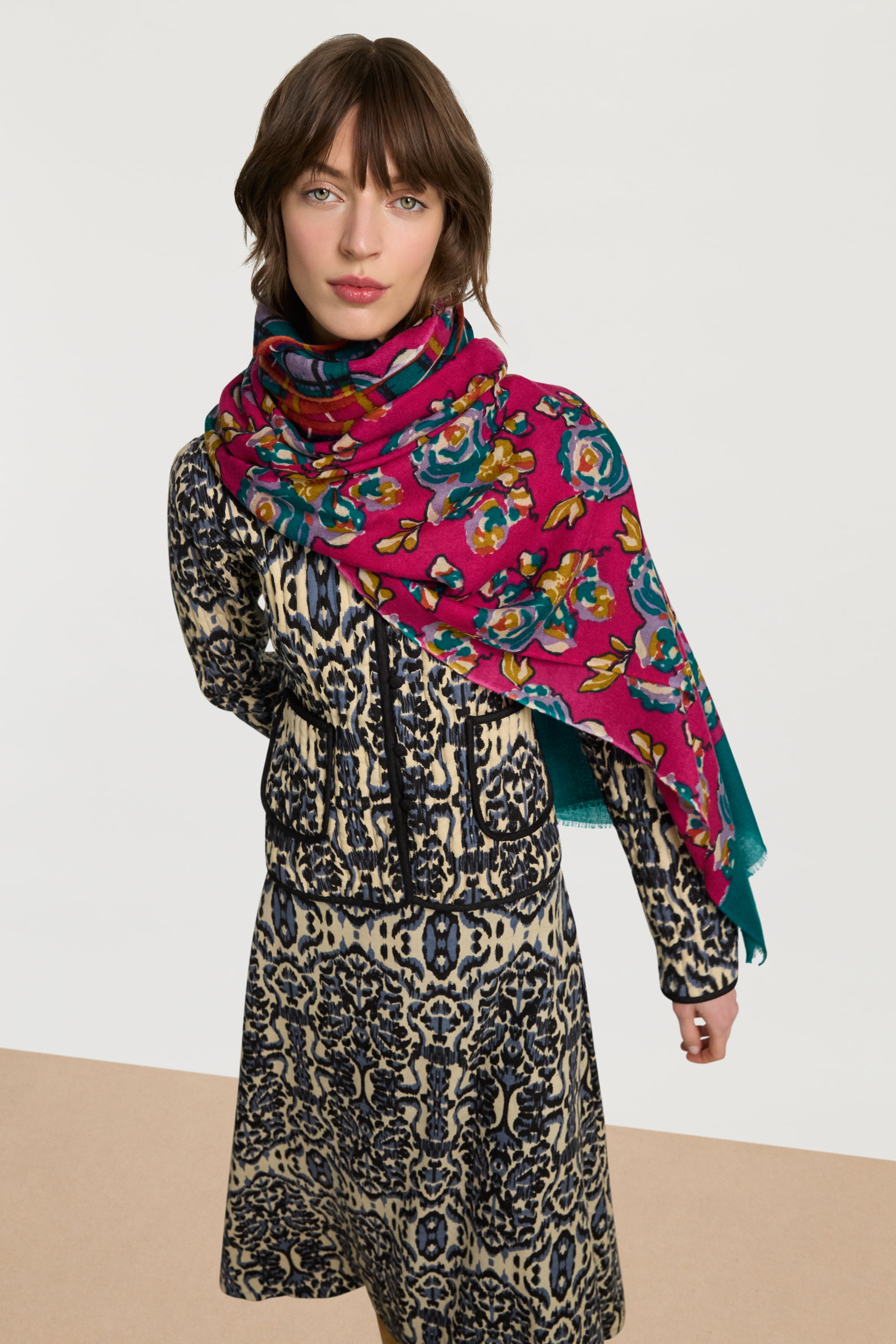 Stola In Lana E Seta 100x200cm