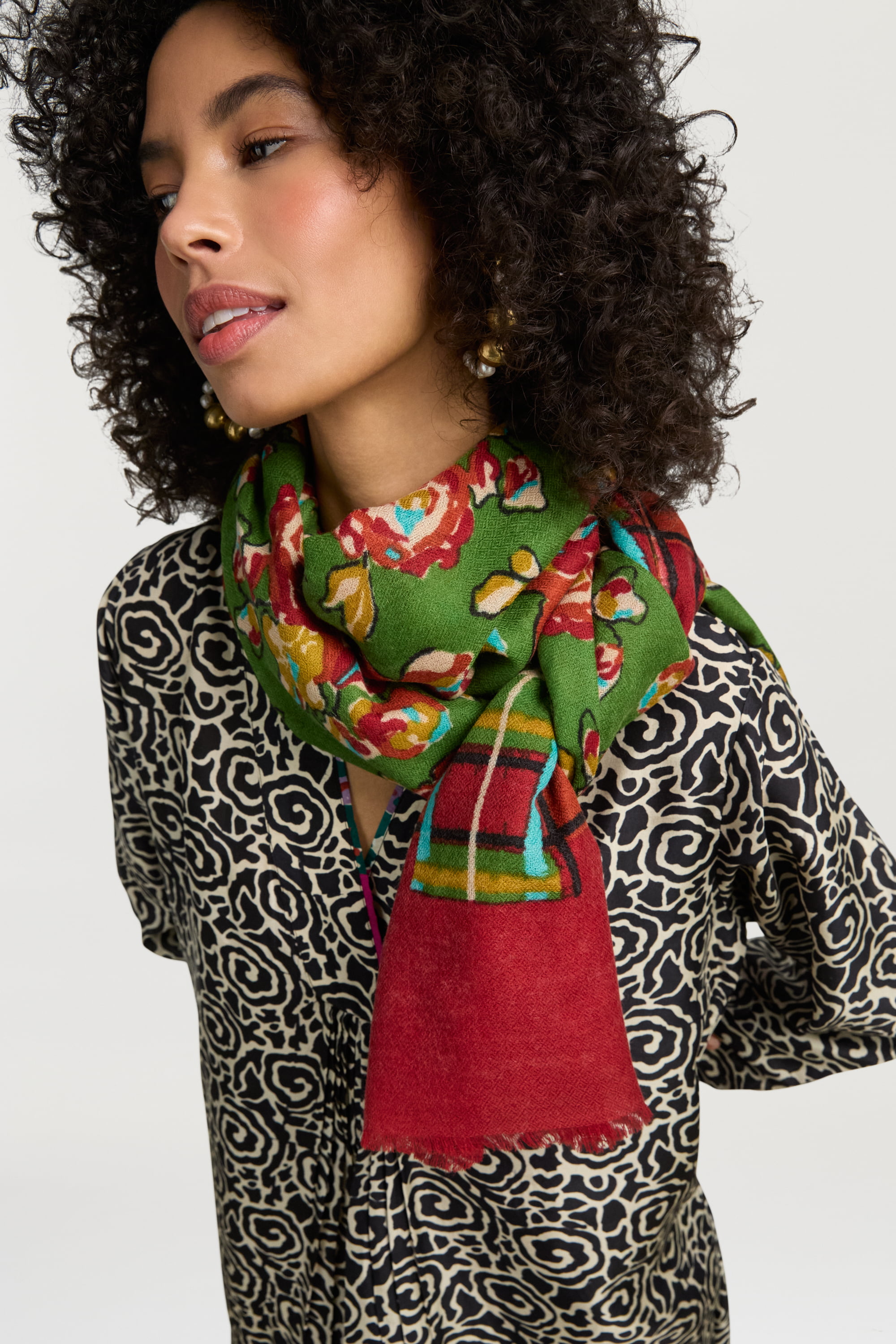 Stole Wool And Silk 100x200cm