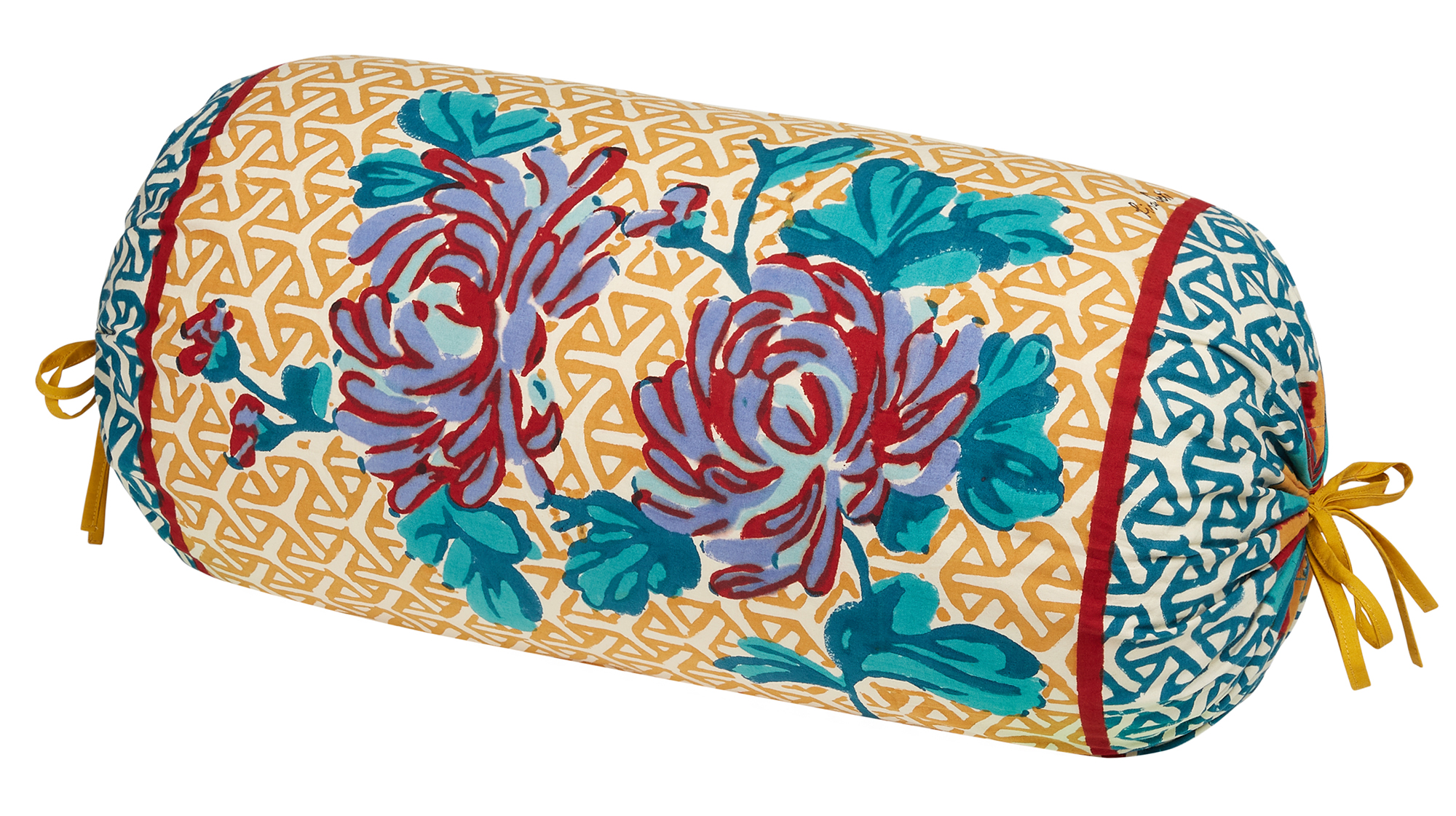 cotton paloma bolster cover vienna mustard Lisa Corti