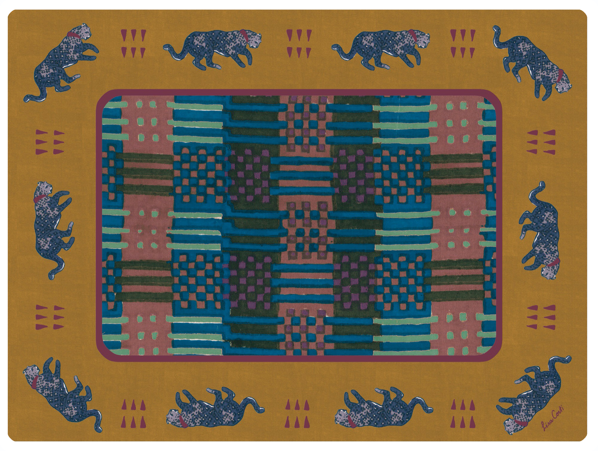 masonite placemat 30x40cm gekko cinnamon Lisa Corti