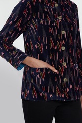 jhodpuri jacket--ikat arrow blue