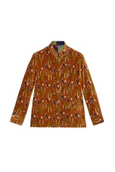 jhodpuri jacket--ikat arrow mustard