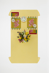 cotton placemat 35x48cm--issimo x lisa corti bougainvillea mustard