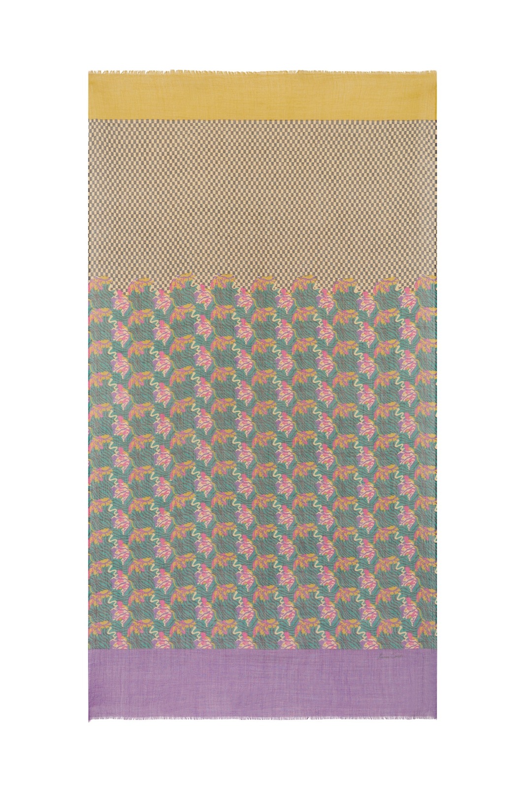 scialle lana seta 100x200cm--ewe tulip peacock