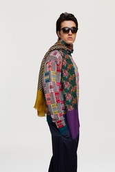 silk scarf 100x200cm--ewe tulip peacock