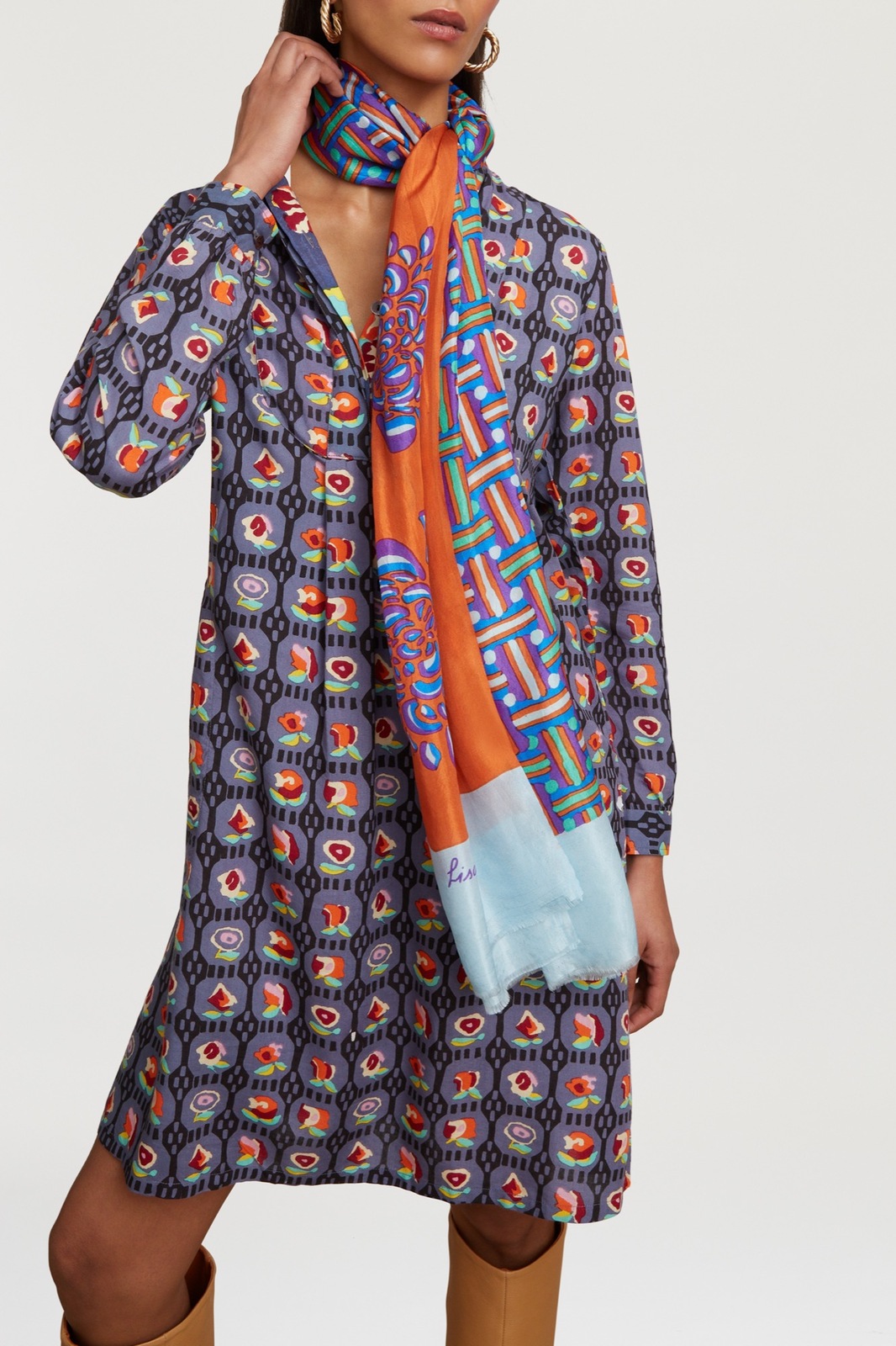 silk scarf 100x200cm--bullet rust 