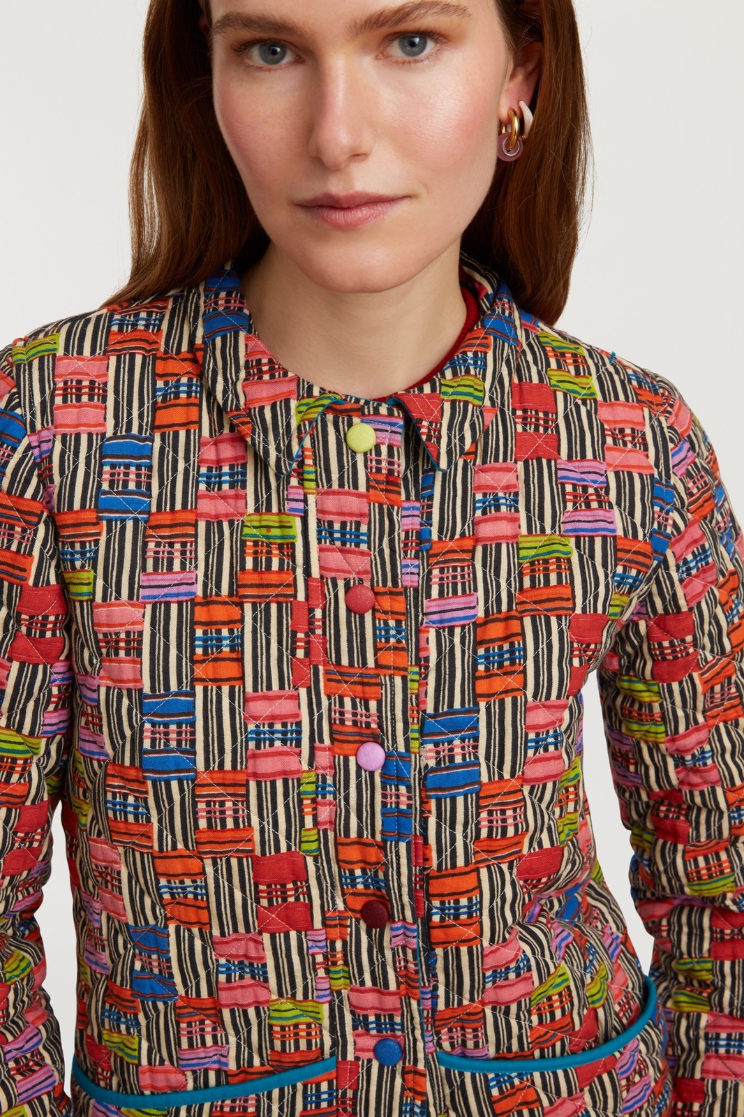 tiblisi jacket--ivory stripes natural