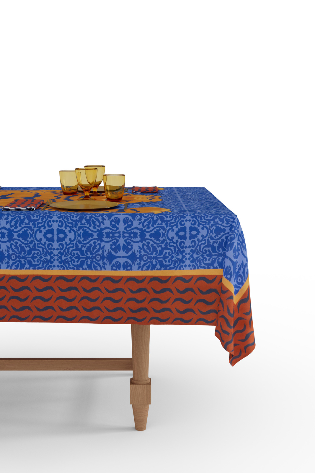 telo cotone 180x270cm--tibetan tiger celeste blue