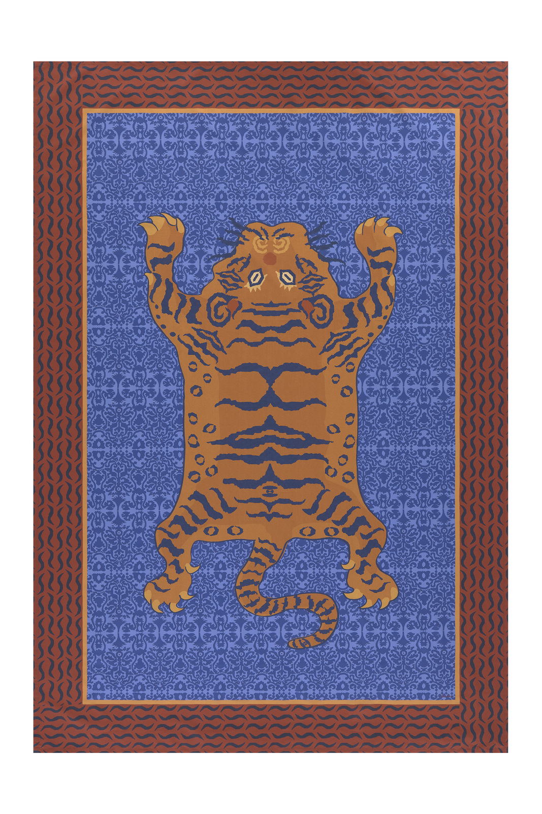 telo cotone 180x270cm--tibetan tiger celeste blue