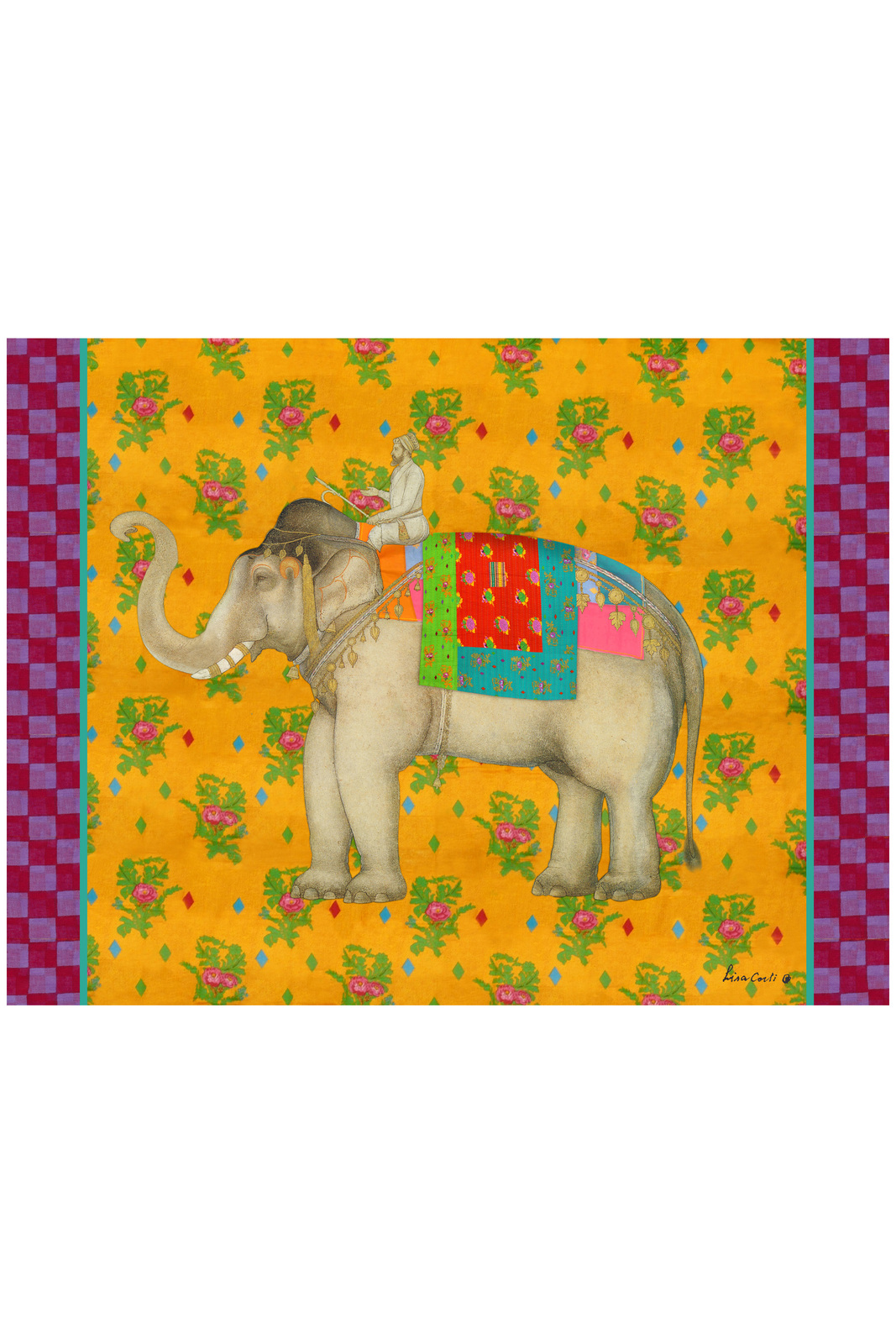 masonite placemat 30x40cm--elephant gold