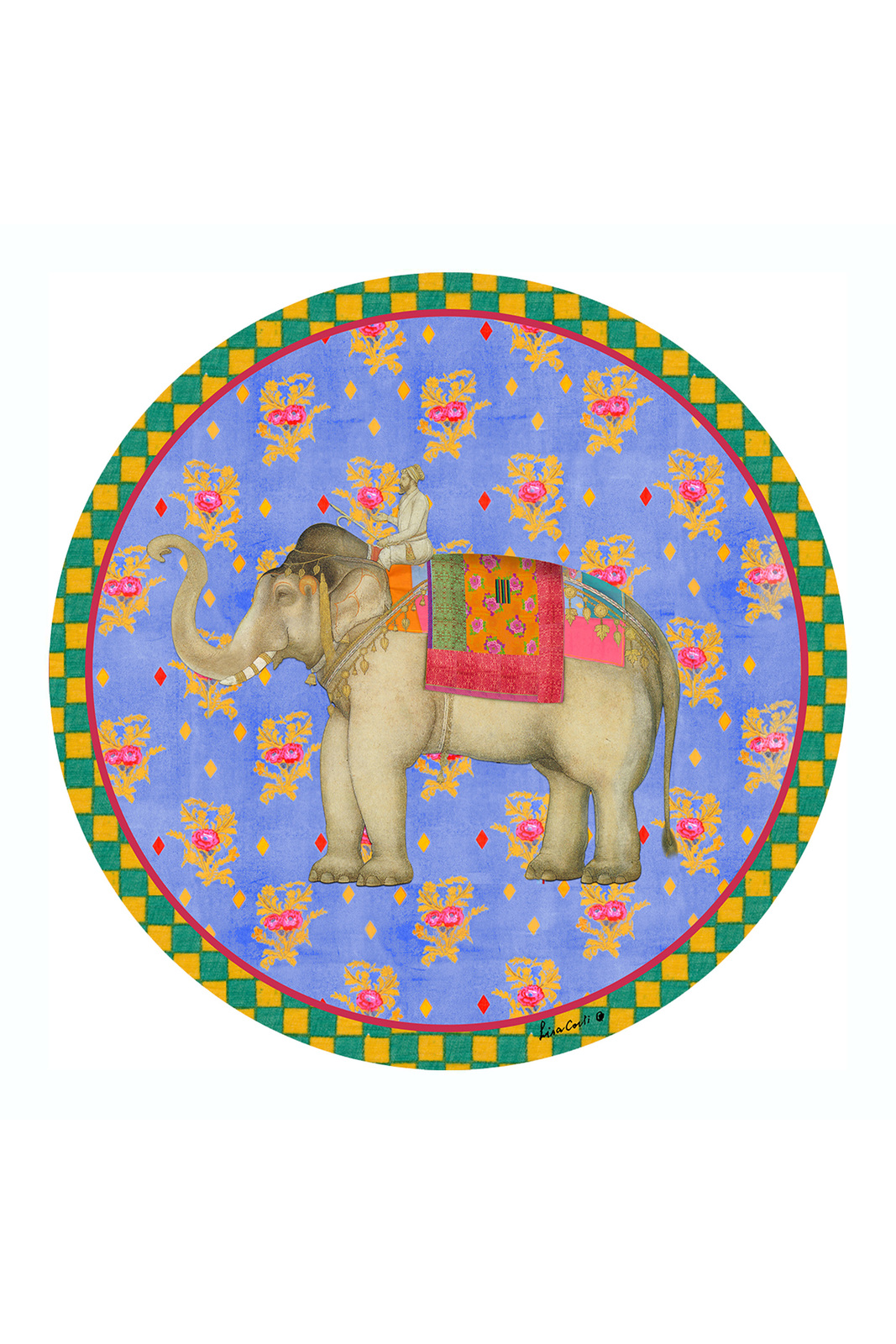 masonite placemat 34cm-- elephant pervinch 