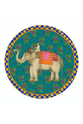 masonite placemat 34cm-- elephant peacock 