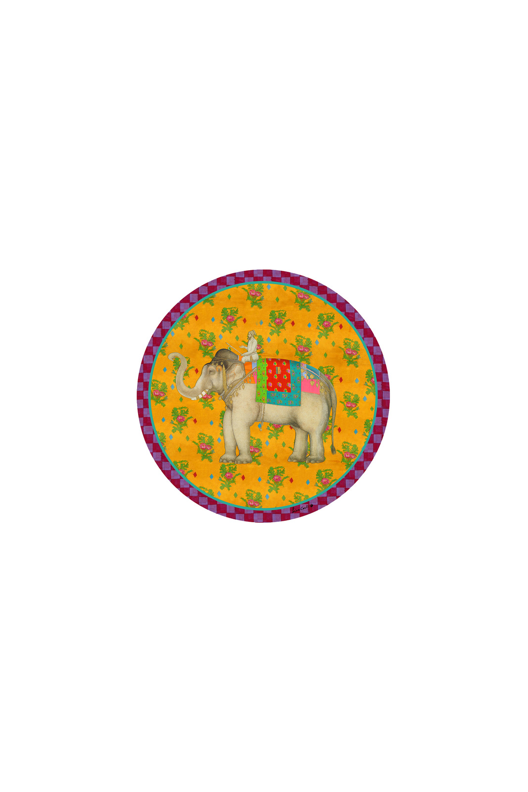 coaster 9,5cm--elephant gold