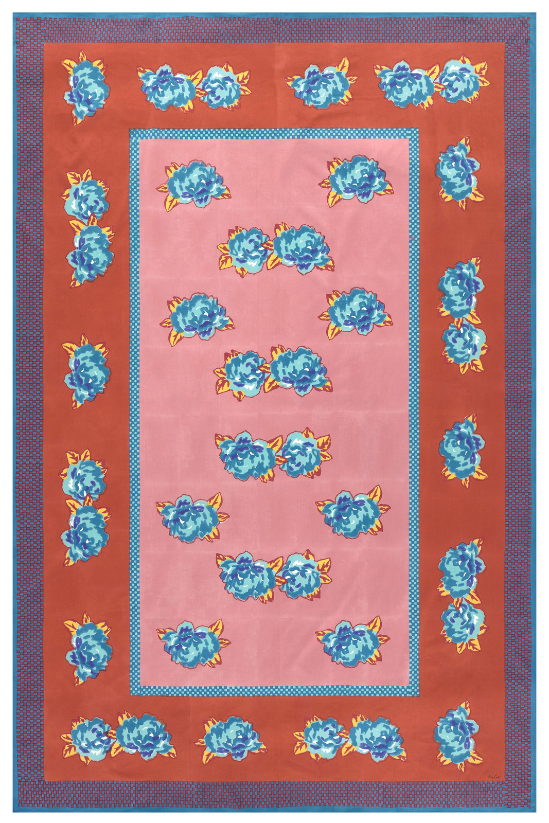 telo cotone 180x270cm--double peonia rust old pink