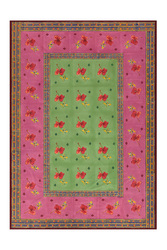 telo cotone 180x270cm--ibisco green pink