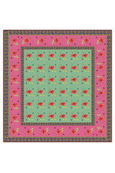 cotton cloth 250x270cm--ibisco green pink