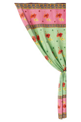 cotton muslin curtain 110x240cm--ibisco green pink