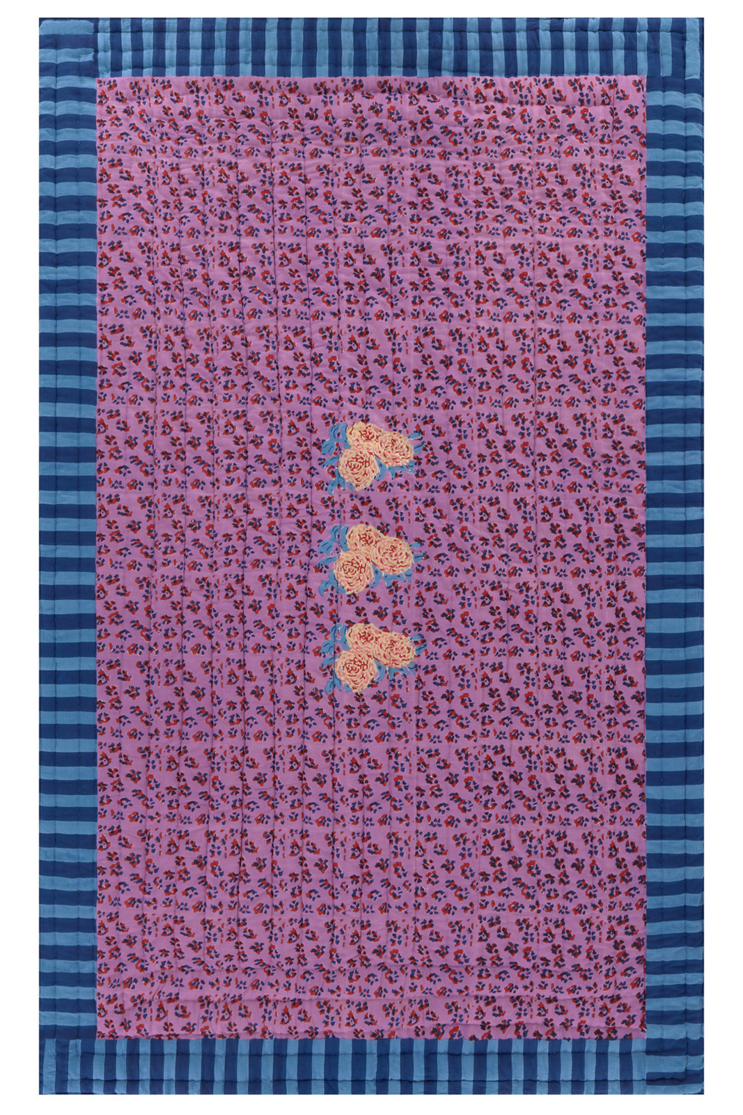 trapunta reversibile 180x270cm--leopard stripes gold