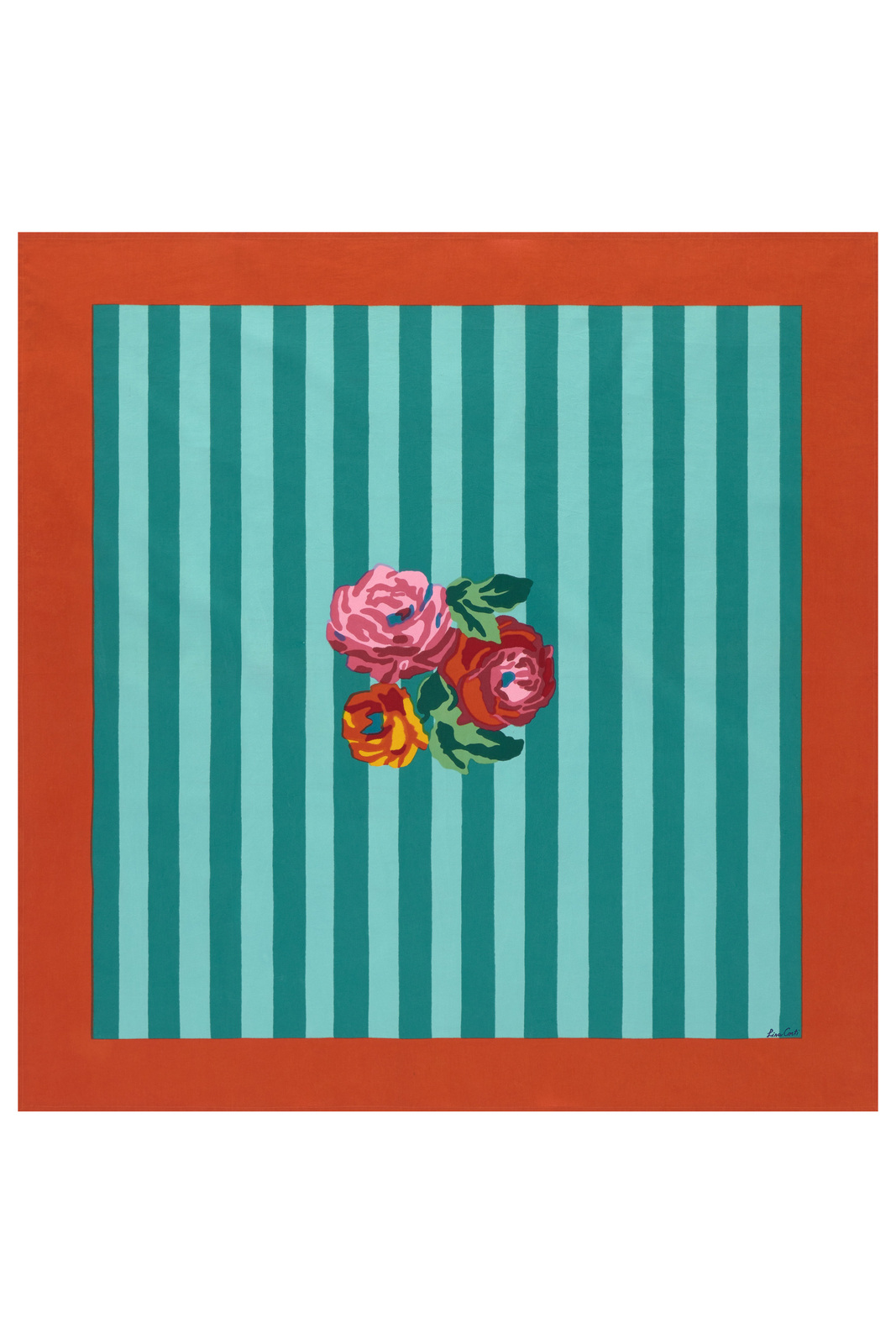 cotton cloth 110x110cm--nizam stripes aqua veronese