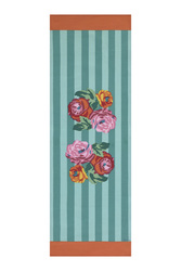 cotton runner 50x150cm--nizam stripes aqua veronese