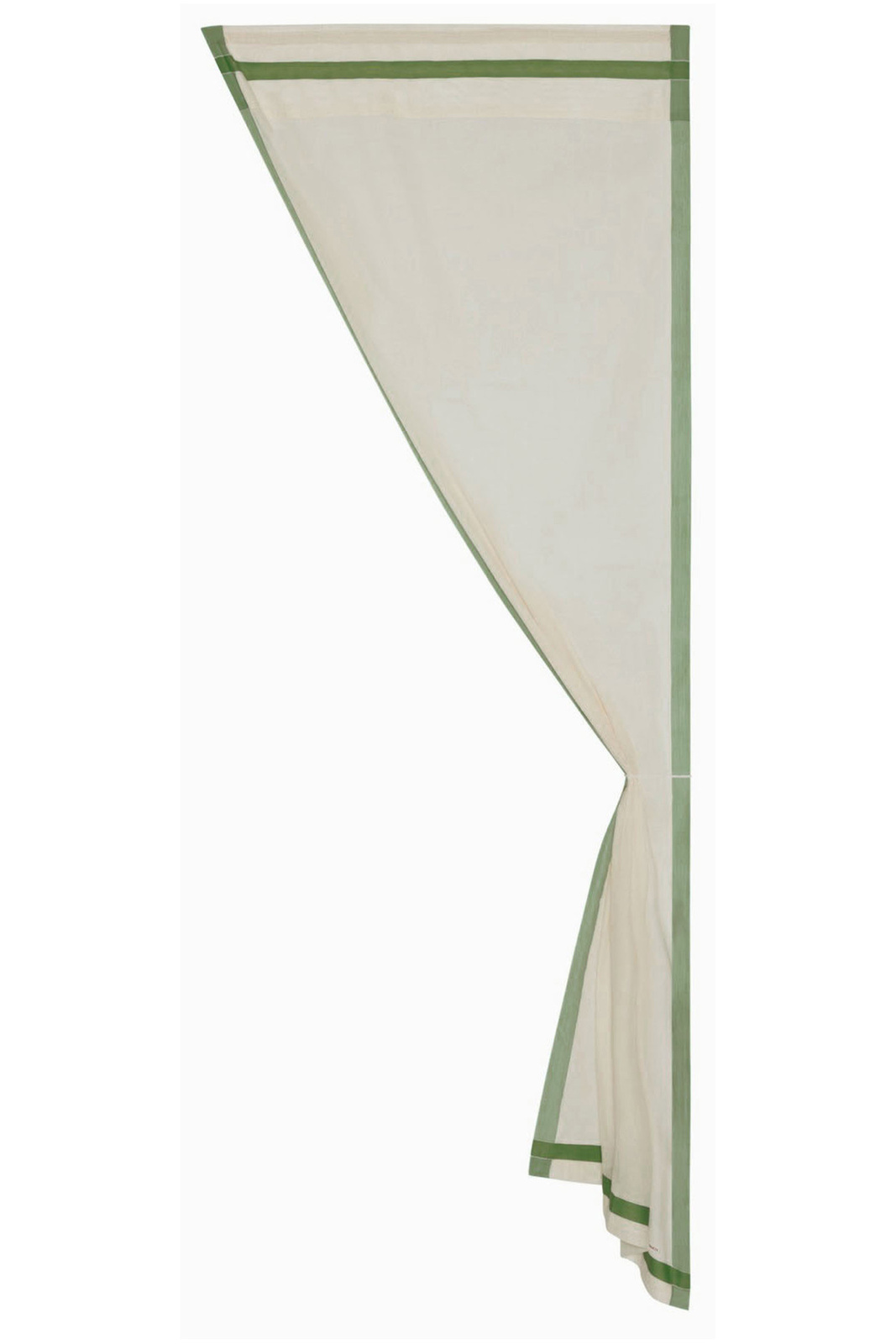 cotton curtain 100x250cm--olive green border
