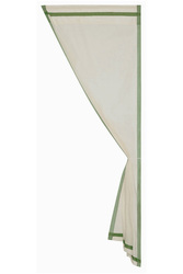 cotton curtain 100x250cm--olive green border