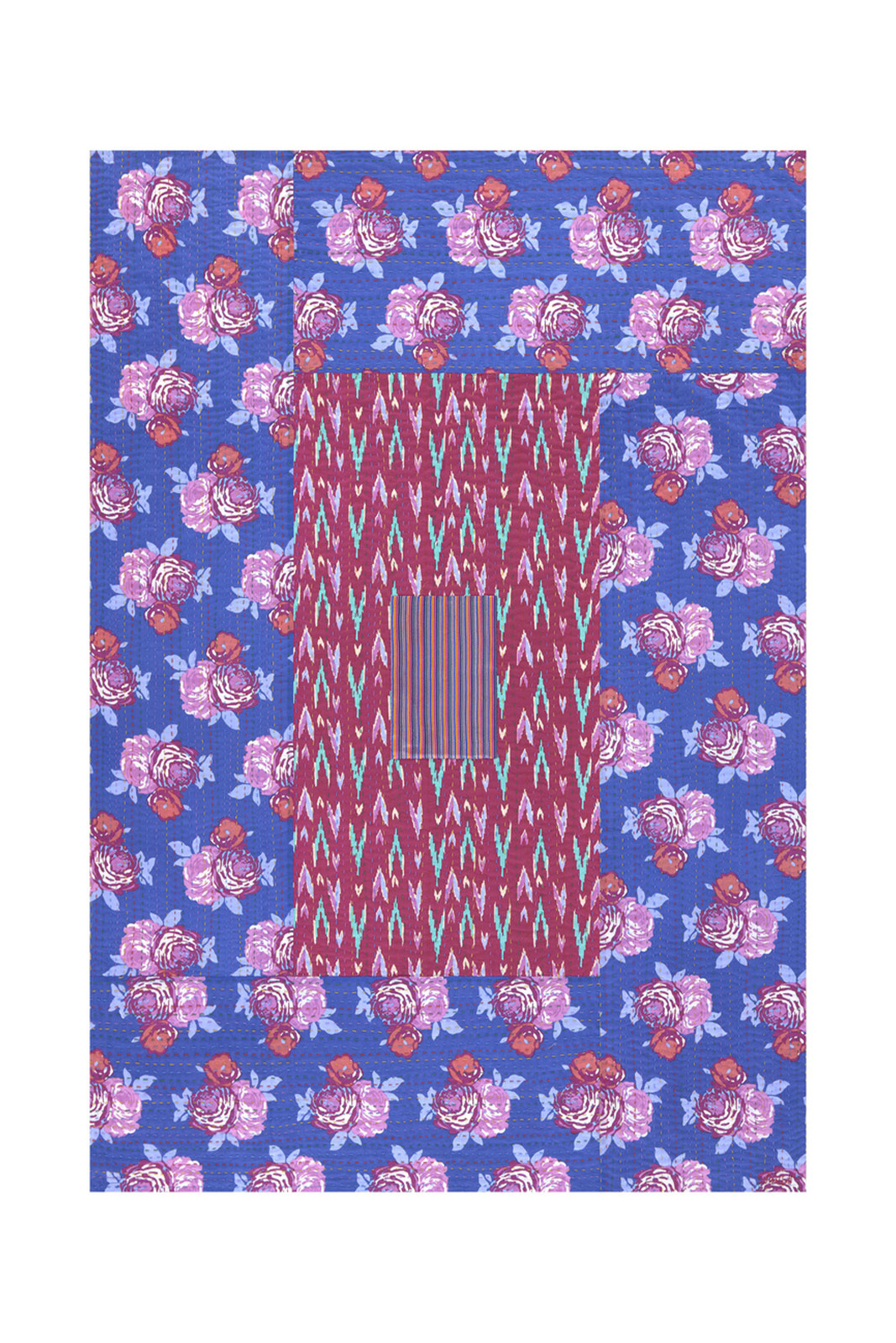 reversible gudri 130x180cm--ikat arrow magenta