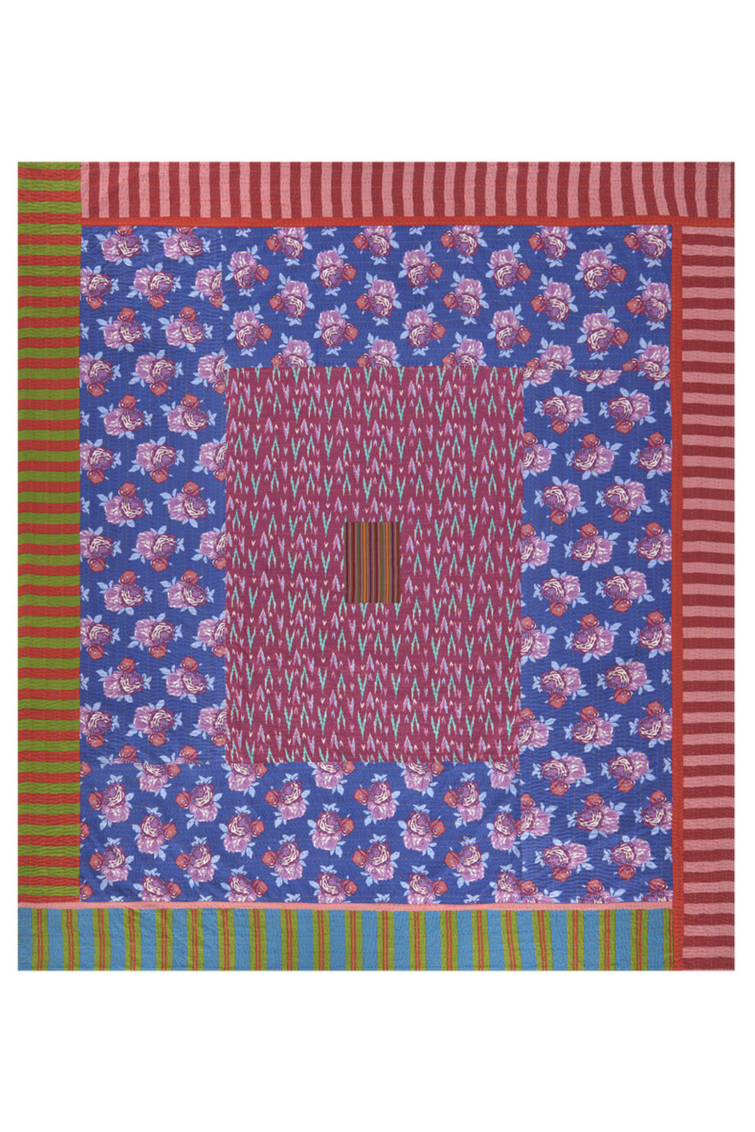 reversible gudri 250x270cm--ikat arrow magenta