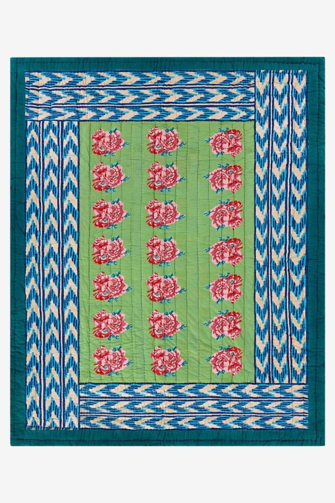 reversible quilt 220x270cm--nina rose blue