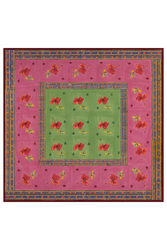 cotton cloth 180x180cm--ibisco green pink