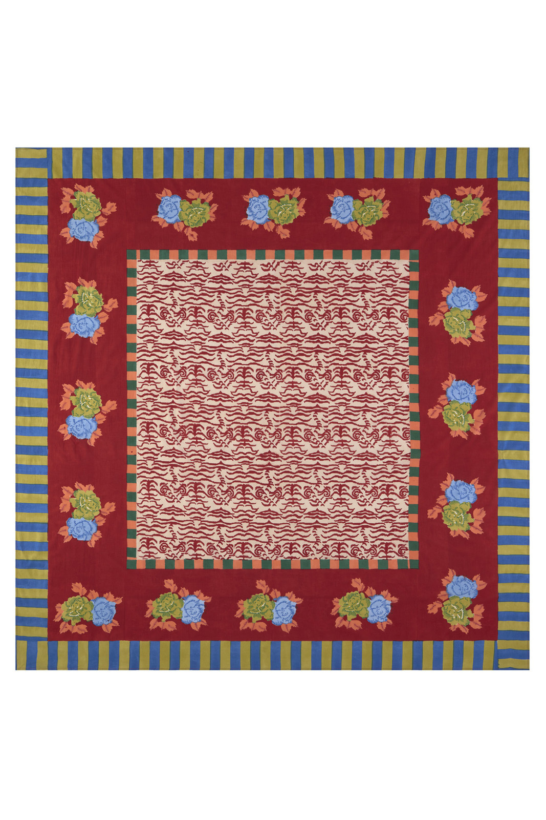 cotton cloth 220x220cm--indian tiger red