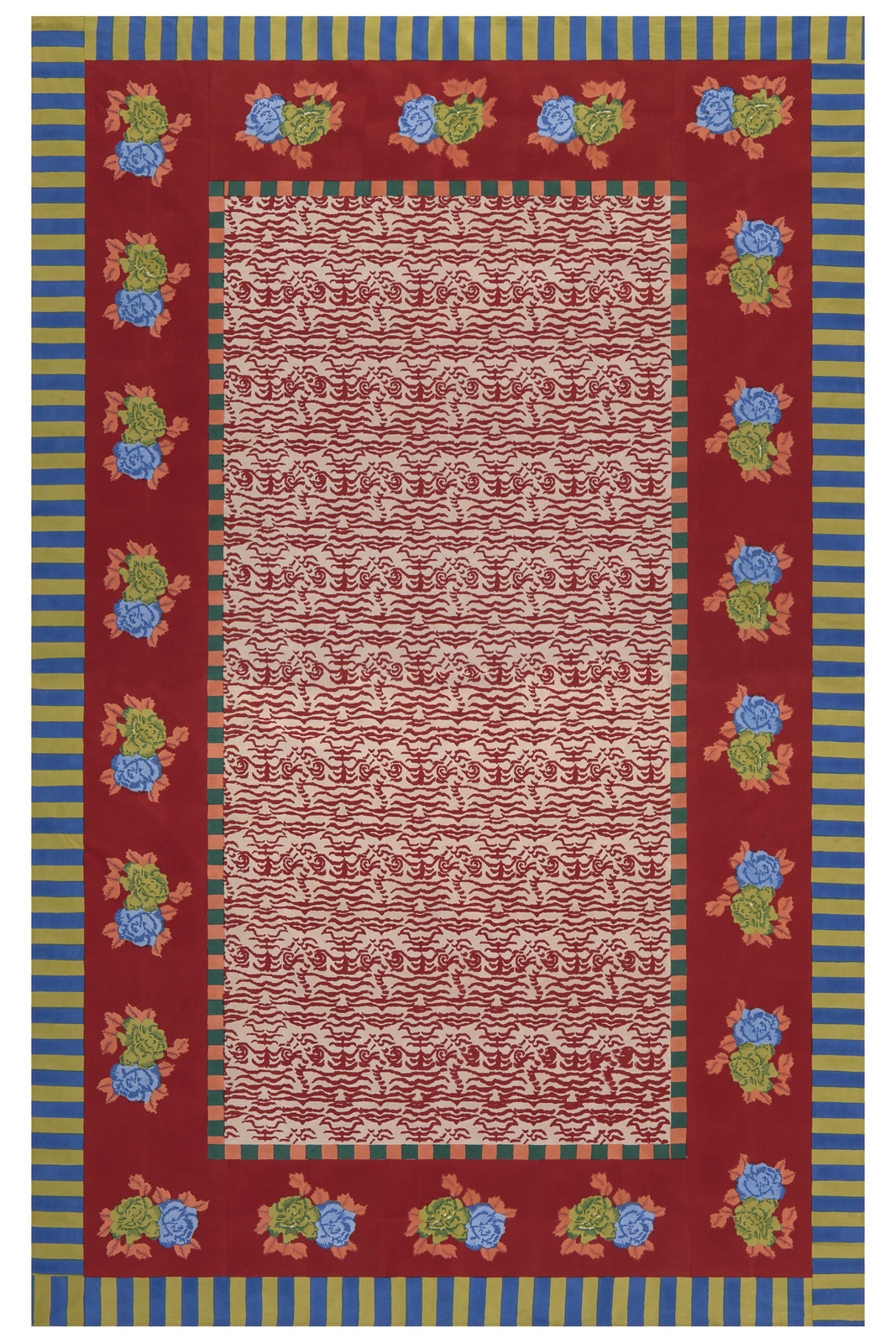 cotton cloth 220x350cm--indian tiger red