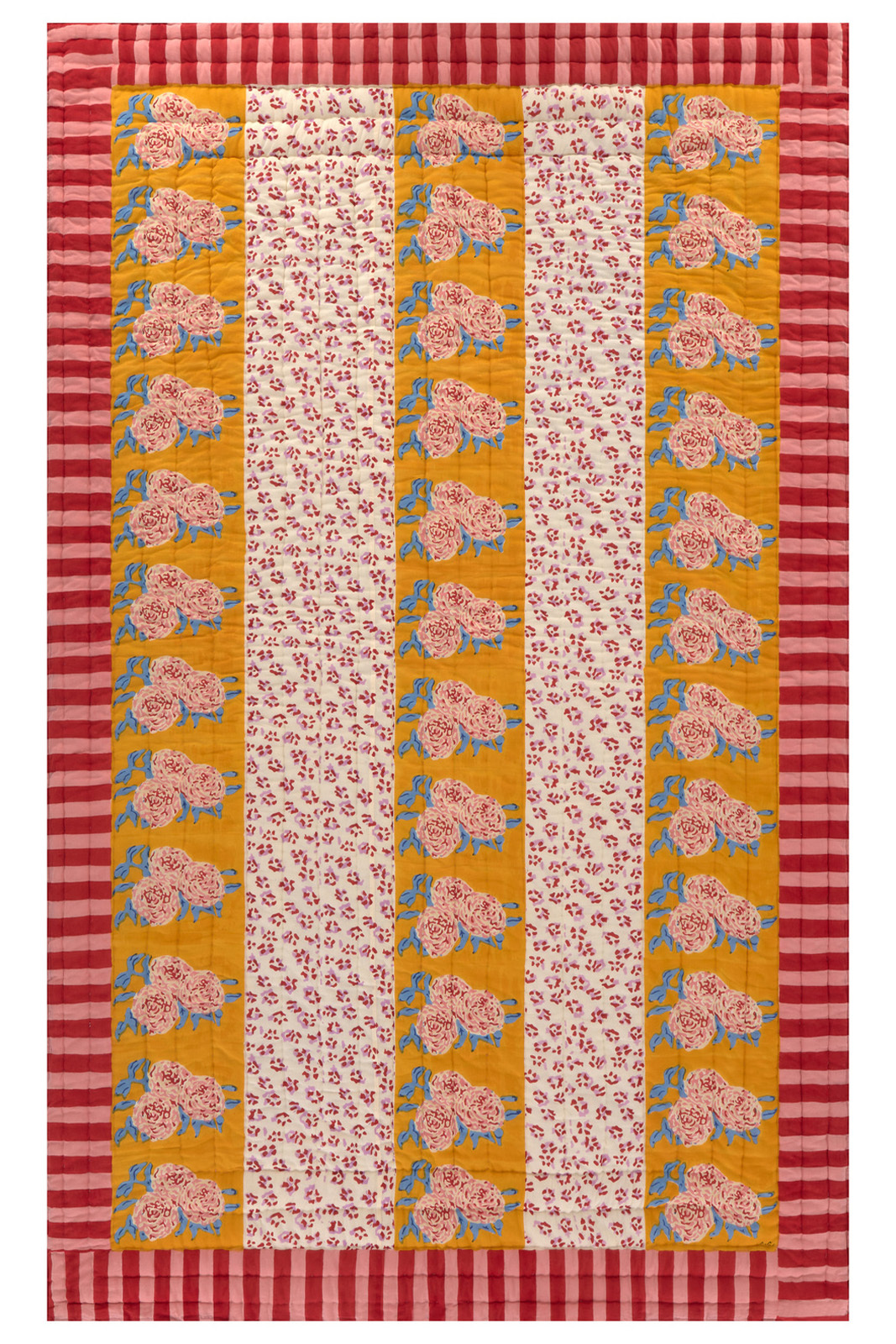 trapunta reversibile 180x270cm--leopard stripes gold