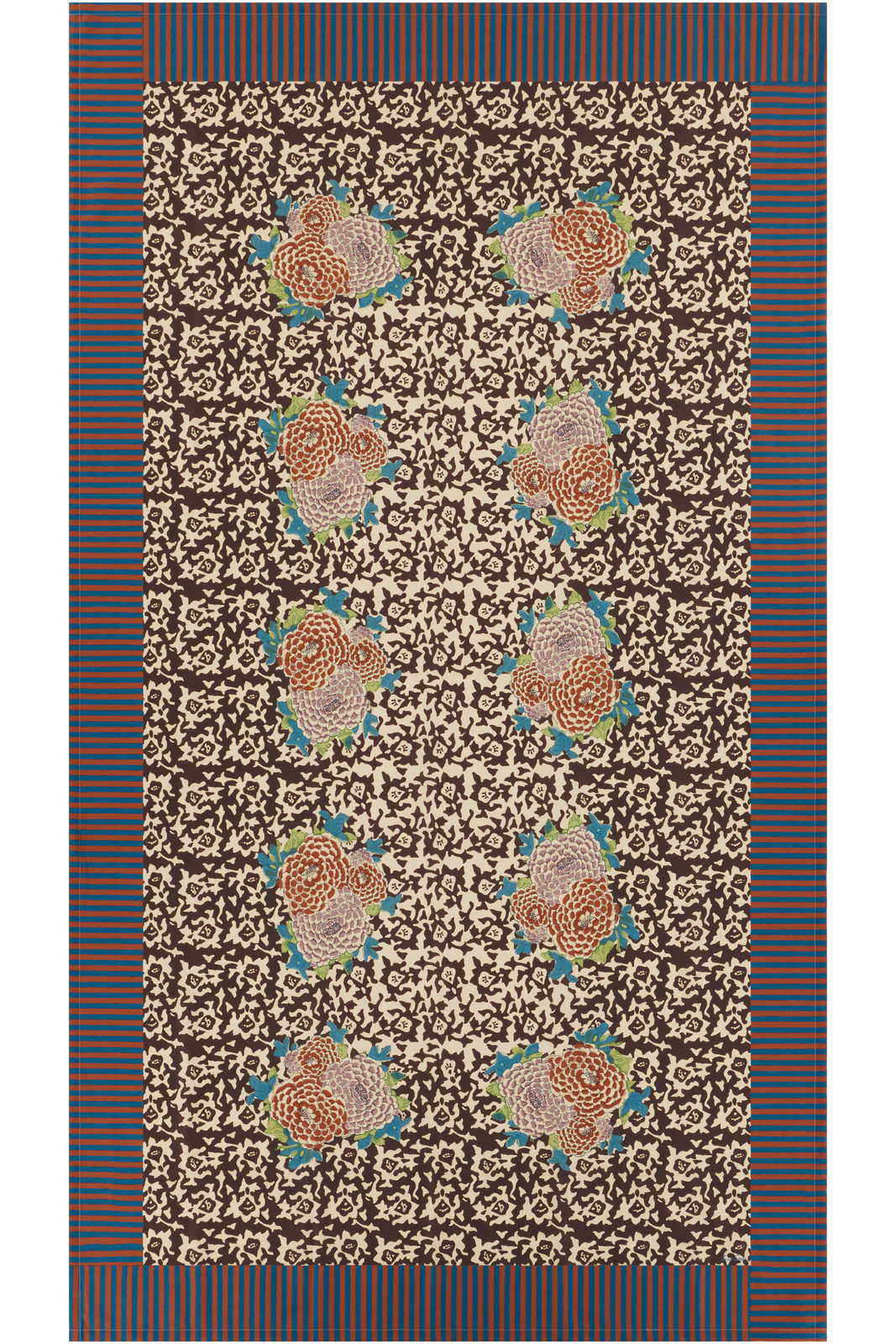 cotton cloth 140x240cm--arabesque corolla natural coffee