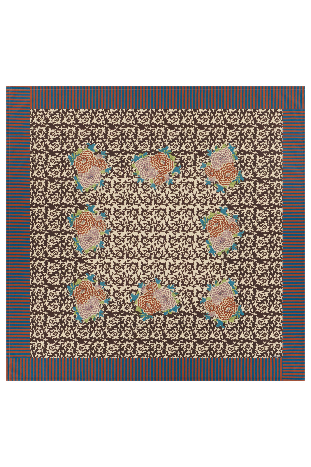 cotton cloth 180x180cm--arabesque corolla natural coffee