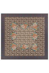 cotton cloth 180x180cm--arabesque corolla natural coffee
