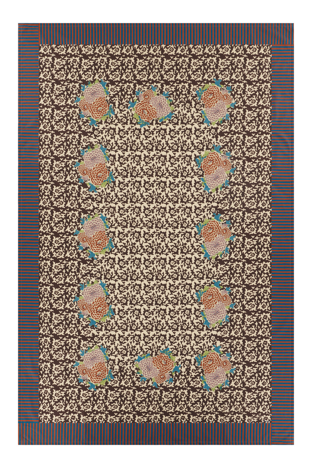 cotton cloth 180x270cm--arabesque corolla natural coffee