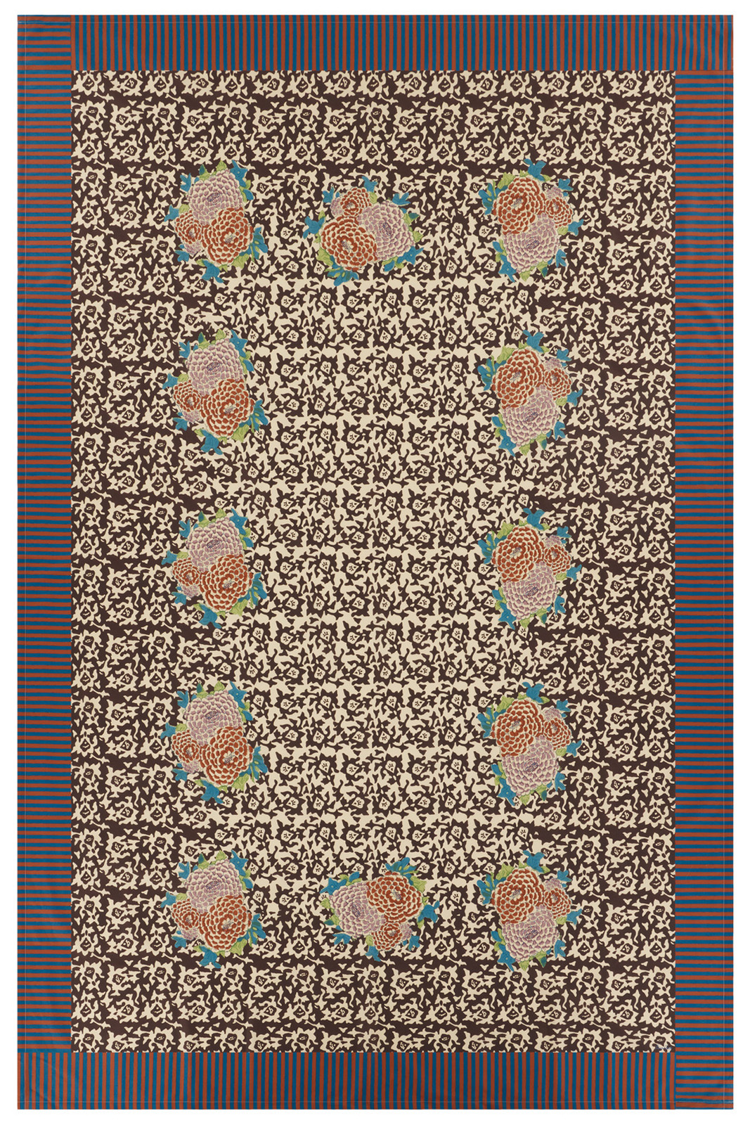 cotton cloth 180x270cm--arabesque corolla natural coffee