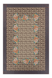cotton cloth 180x270cm--arabesque corolla natural coffee