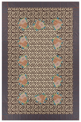 cotton cloth 180x270cm--arabesque corolla natural coffee