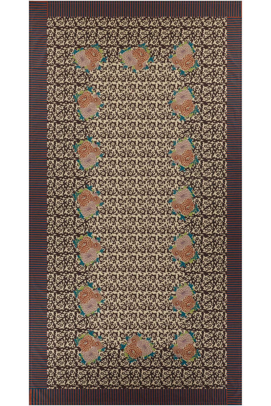 cotton cloth 220x350cm--arabesque corolla natural coffee