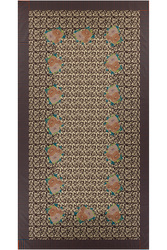 cotton cloth 220x350cm--arabesque corolla natural coffee