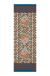 cotton runner 50x150cm--arabesque corolla natural coffee