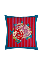 cotton cushion cover 45x45cm--arabesque corolla natural coffee