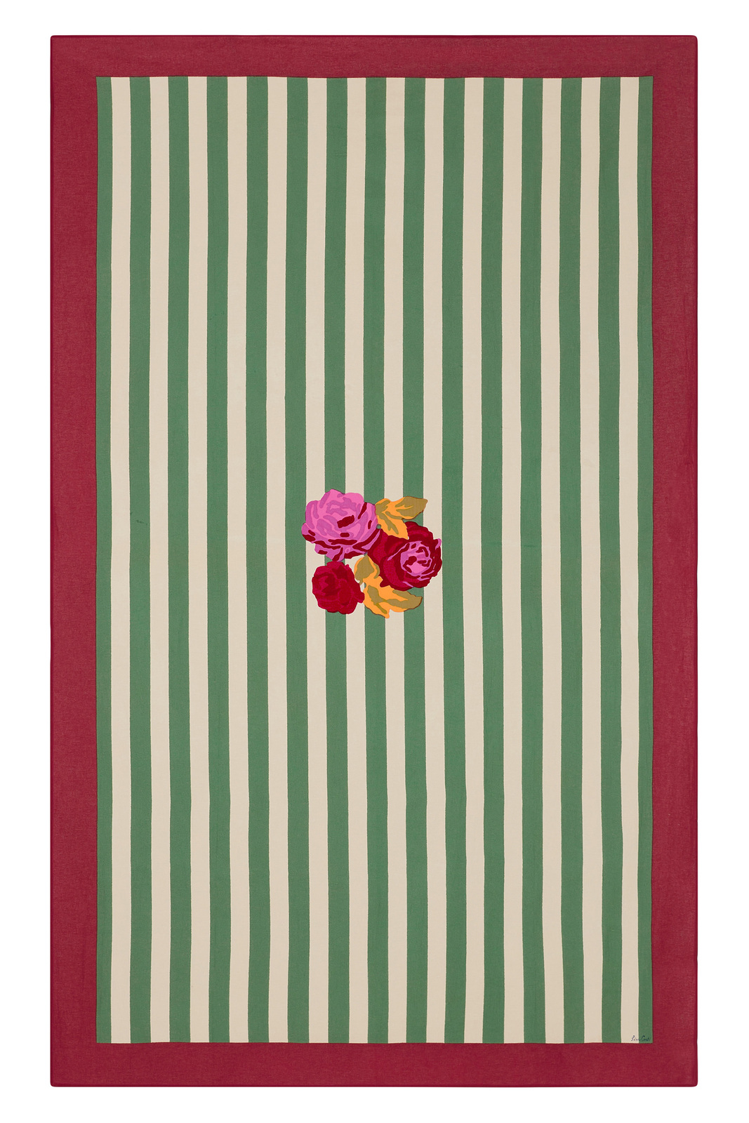 cotton cloth 140x240cm--nizam stripes green natural