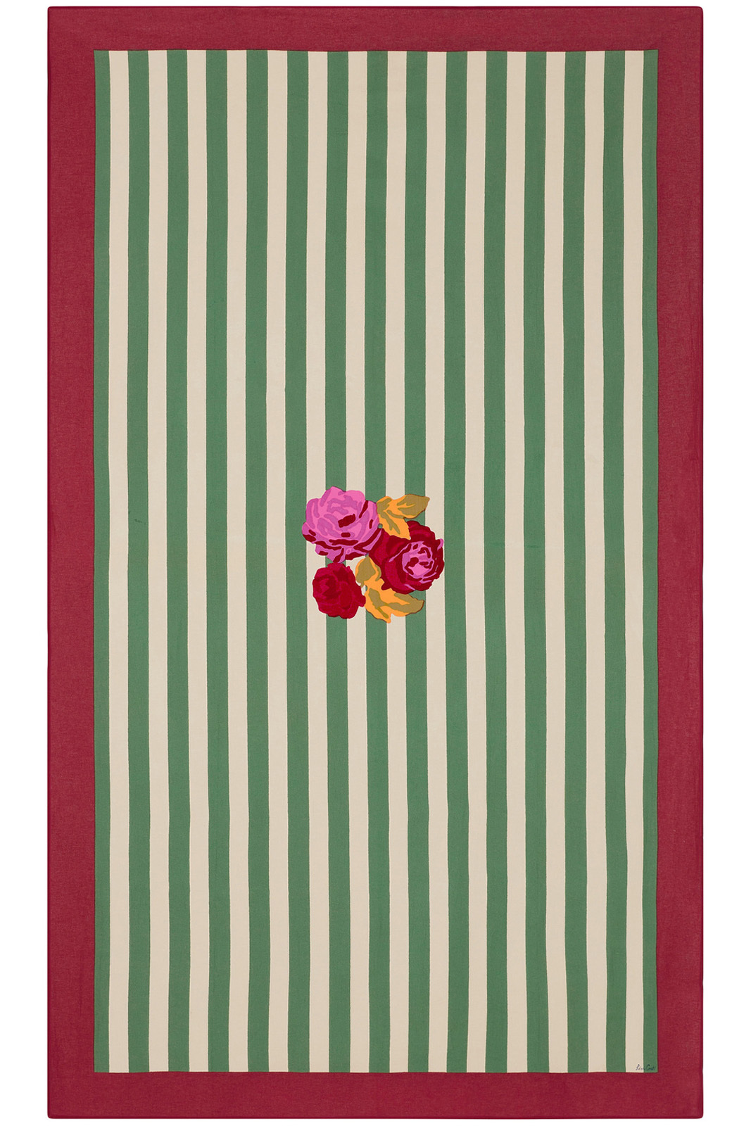 cotton cloth 140x240cm--nizam stripes green natural