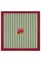 cotton cloth 180x180cm--nizam stripes green natural